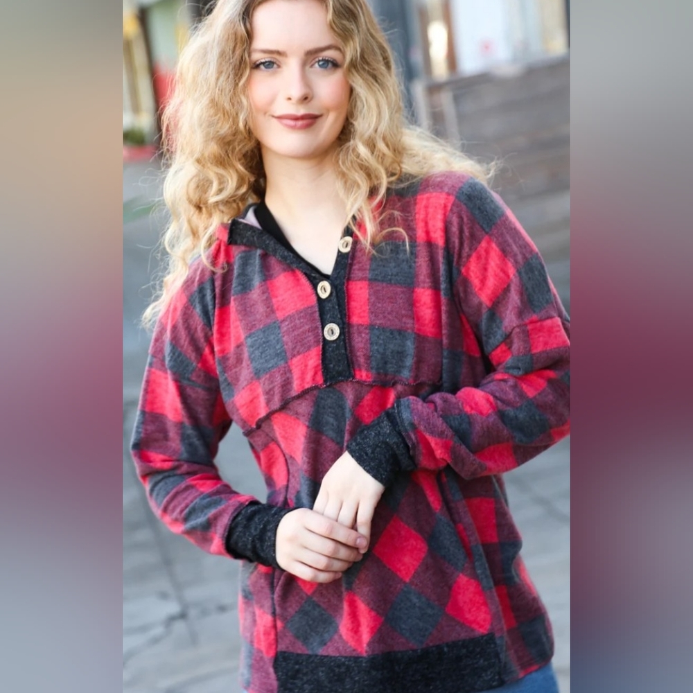 Red Buffalo Plaid Hoodie